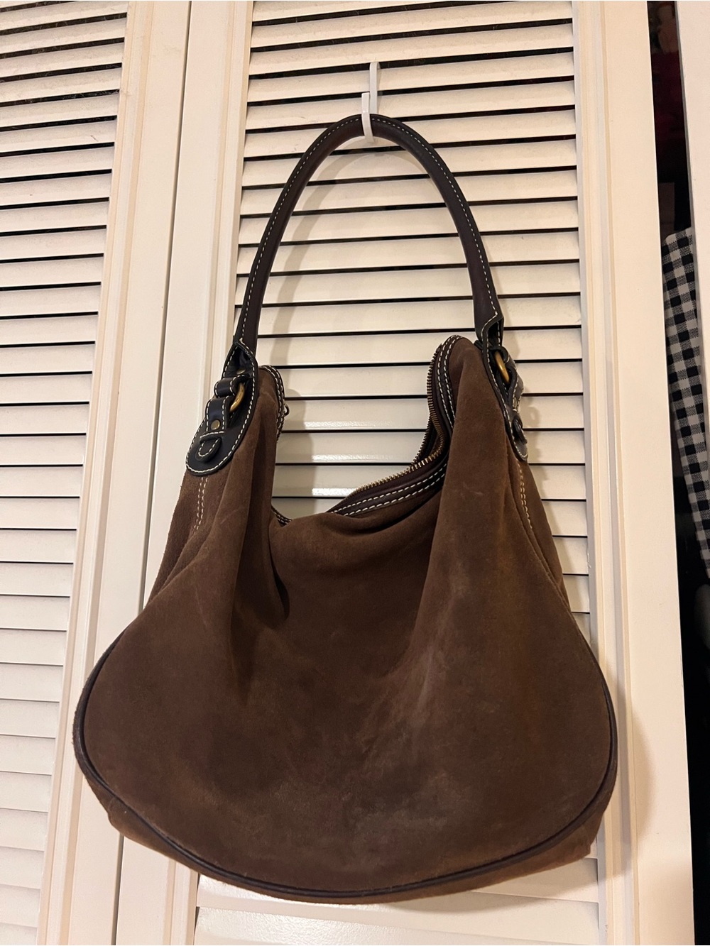 Lauren Ralph Lauren Brown Suede Hobo Shoulder Bag - Picture 3 of 3